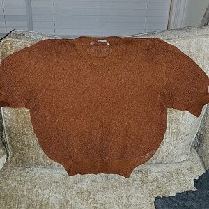 Zara pumpkin short sleeve sweater
